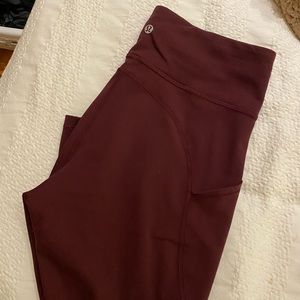 Lululemon Invigorate Legging in Burgundy